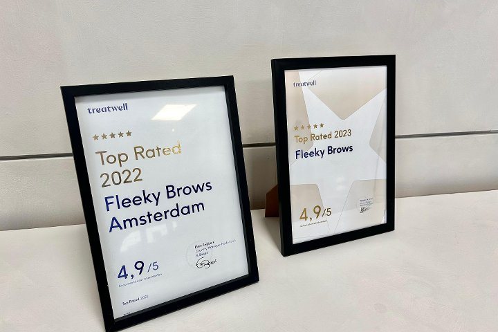 De ingelijste Top Rated-oorkondes van Treatwell